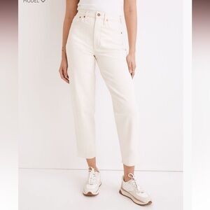 Madewell High Rise Balloon Jeans in Cream Size 29